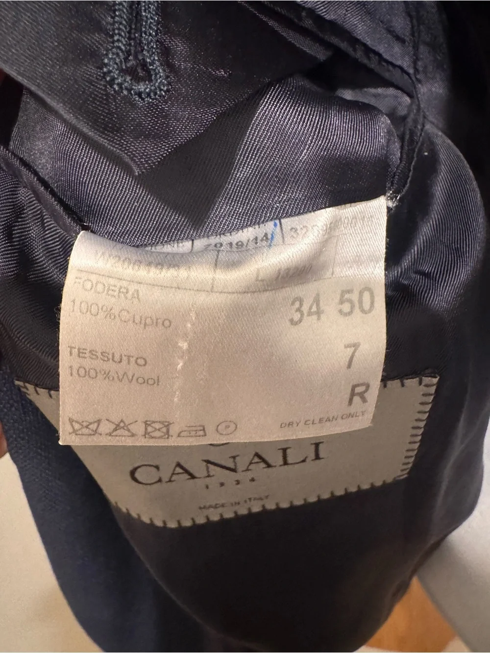 Canali Dark Navy Two-Button Blazer